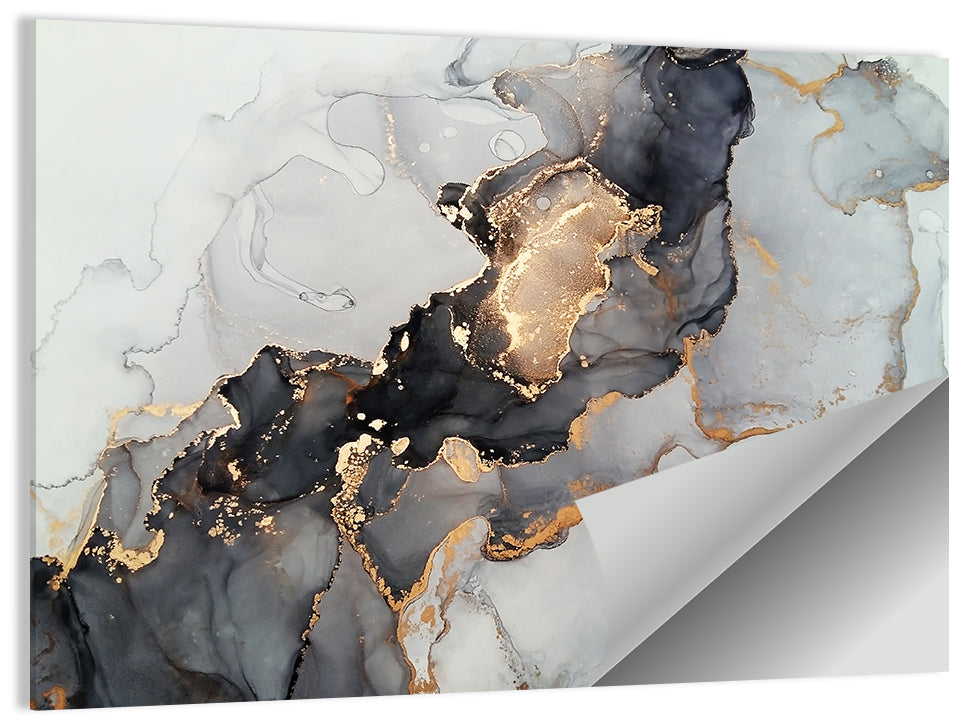 Fire In Black Abstract Wall Art