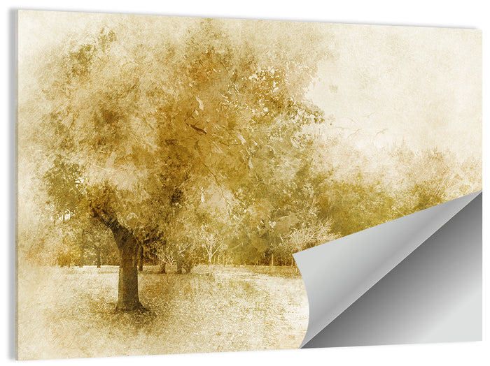 Sepia Orchard Pathway Wall Art as a poster print