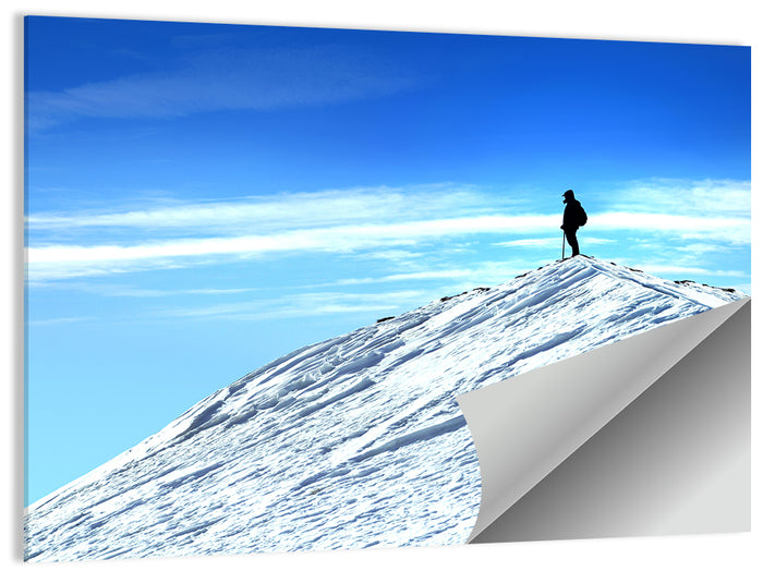 Mountaineer Summit Silhouette Wall Art as a poster print