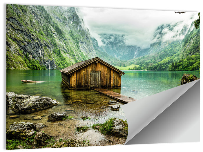 Obersee Boathouse at Königssee Wall Art as a poster print