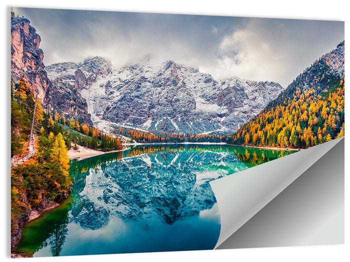 Lago Di Braies Reflection Wall Art as a poster print
