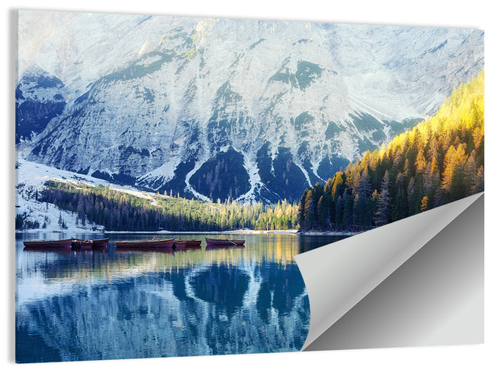 Lago Di Braies Reflection Wall Art as a poster print