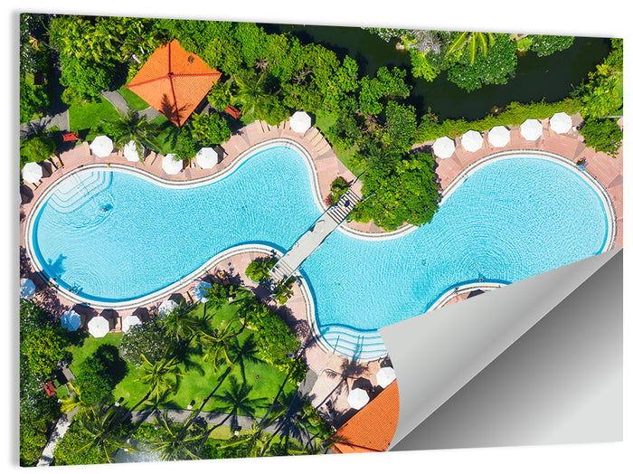 Aerial Figure Eight Resort Pool Wall Art as a poster print