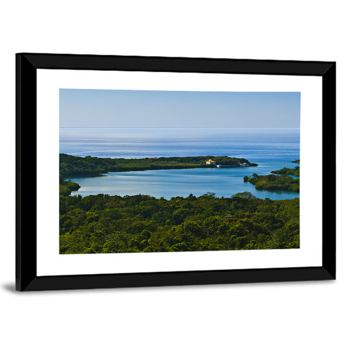 Roatan Tropical Bay Wall Art as a framed print