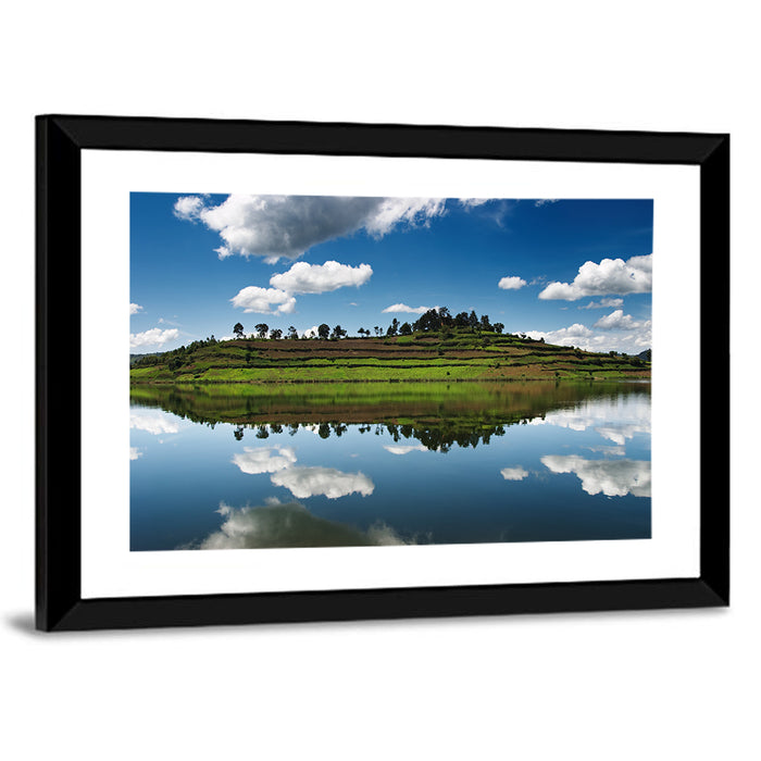 Bunyonyi Lake Reflection Wall Art as a framed print
