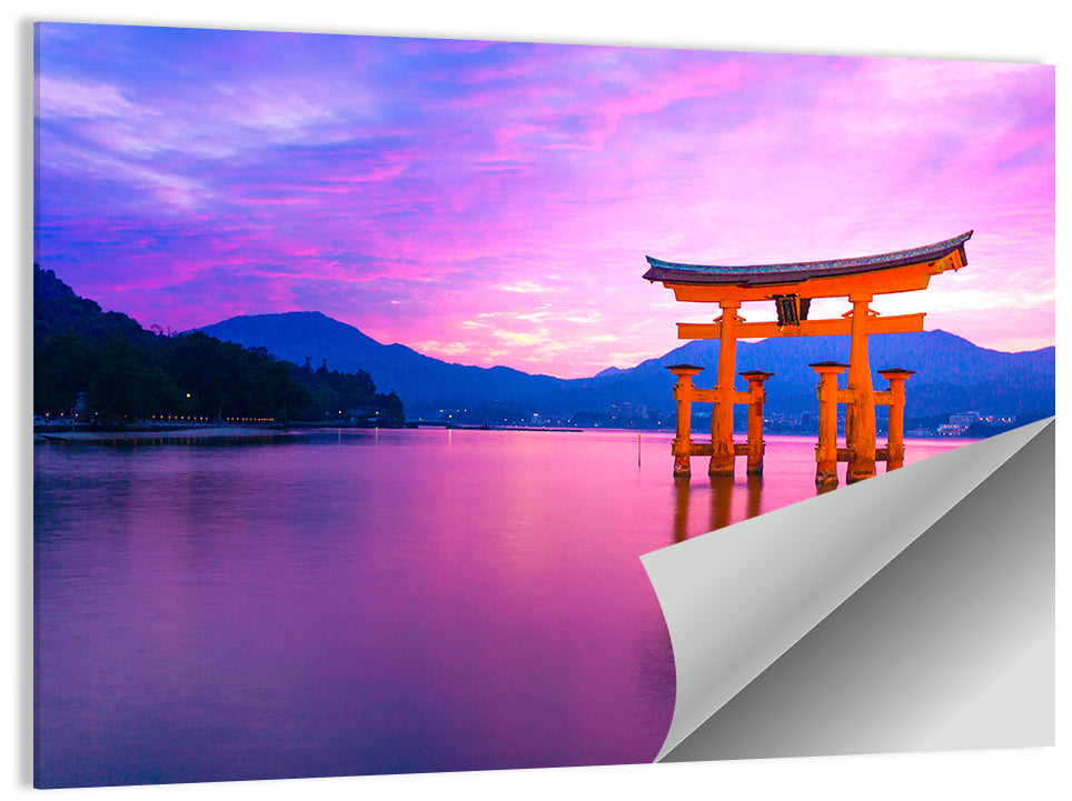 Torii Gate Sunset Wall Art