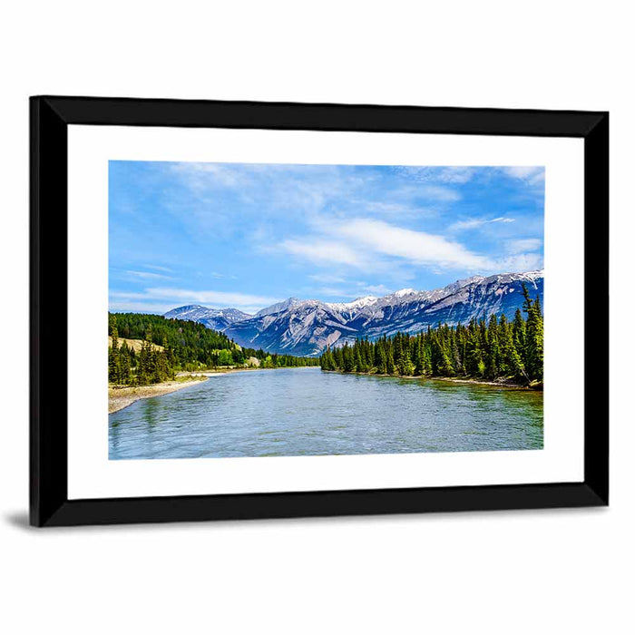 Athabasca River View Wall Art as a framed print