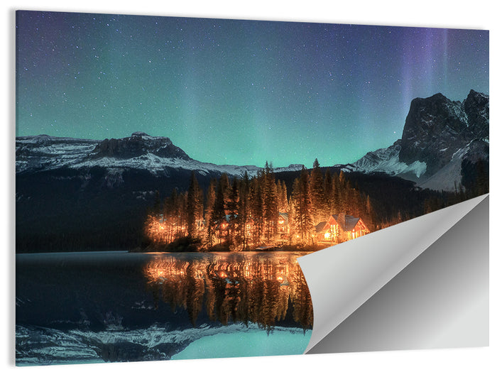 Aurora Over Emerald Lake Wall Art as a poster print