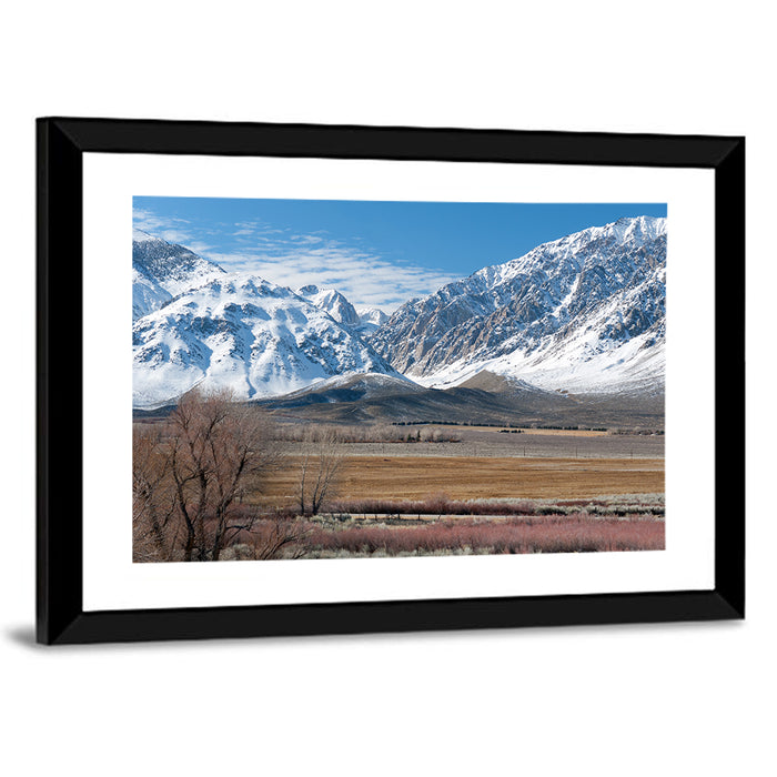 Eastern Sierra Winter Peaks Wall Art as a framed print