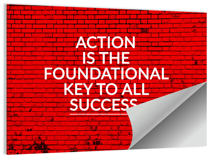 Key to Success on Red Brick Wall Art as a poster print