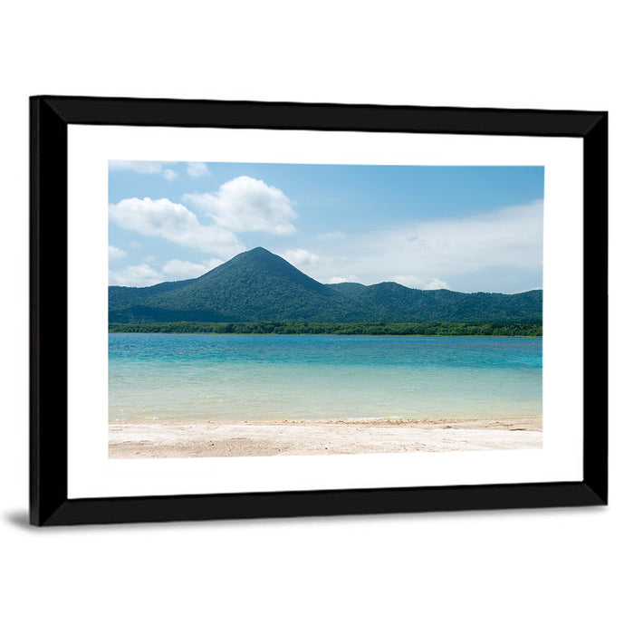Usori Lake Shoreline Wall Art as a framed print