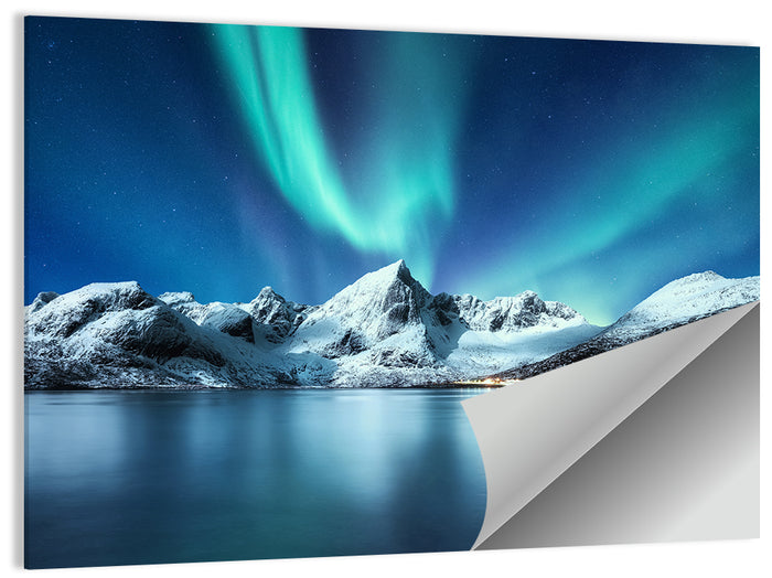 Lofoten Aurora Reflection Wall Art as a poster print