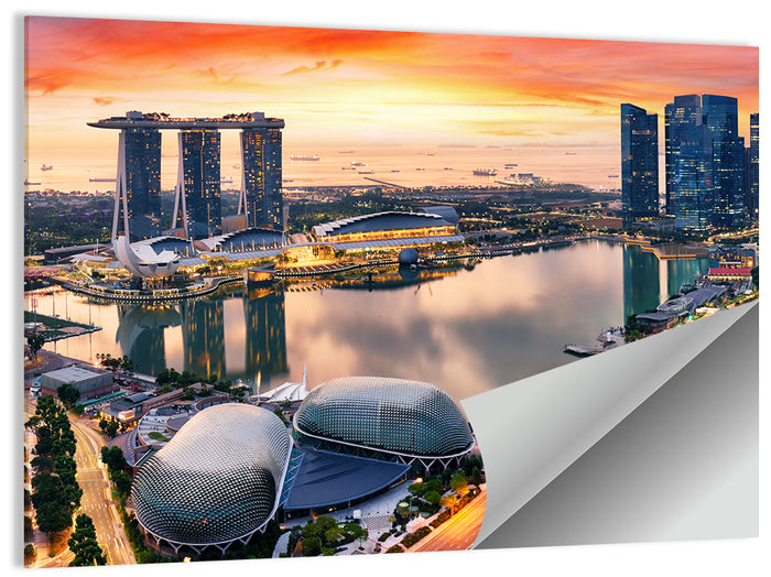 Marina Bay Sunset Skyline Wall Art as a poster print