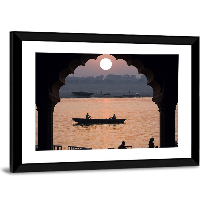 Arched Ganges Sunrise Wall Art as a framed print