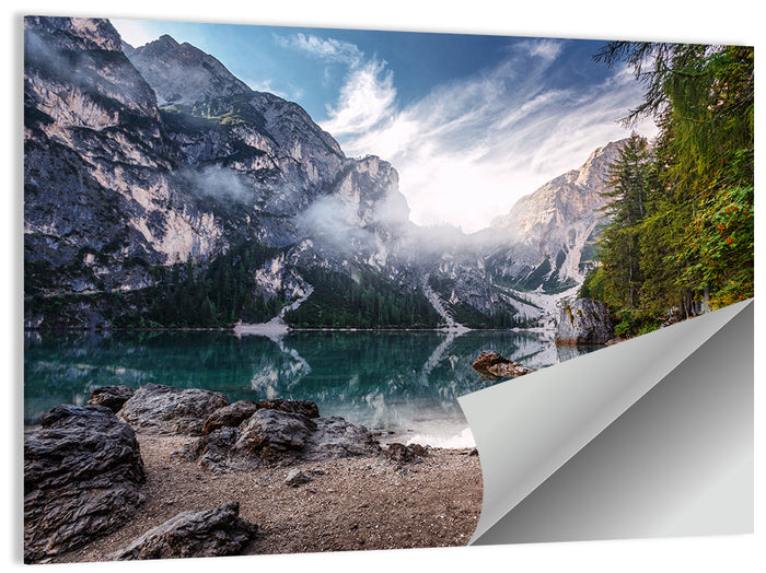 Lago Di Braies Reflection Wall Art as a poster print