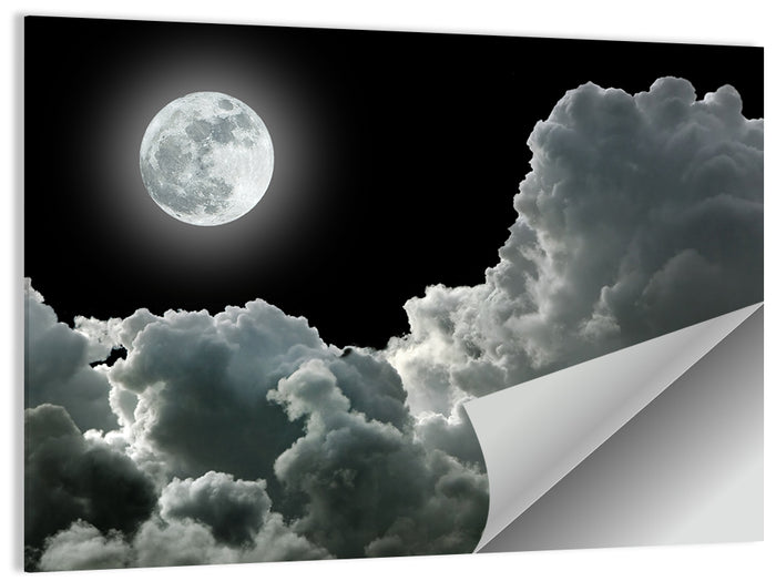Cloudy Moonlight Wall Art as a poster print