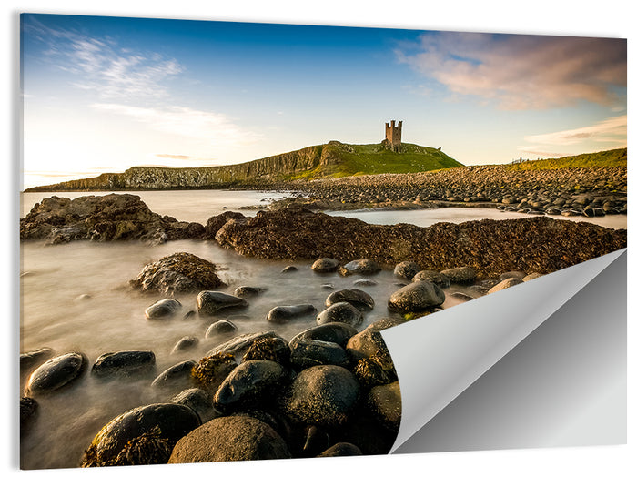 Dunstanburgh Castle at Golden Hour Wall Art as a poster print
