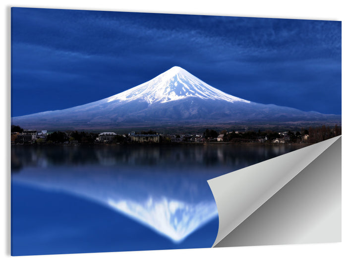 Mount Fuji Reflected on Lake Kawaguchiko Wall Art as a poster print