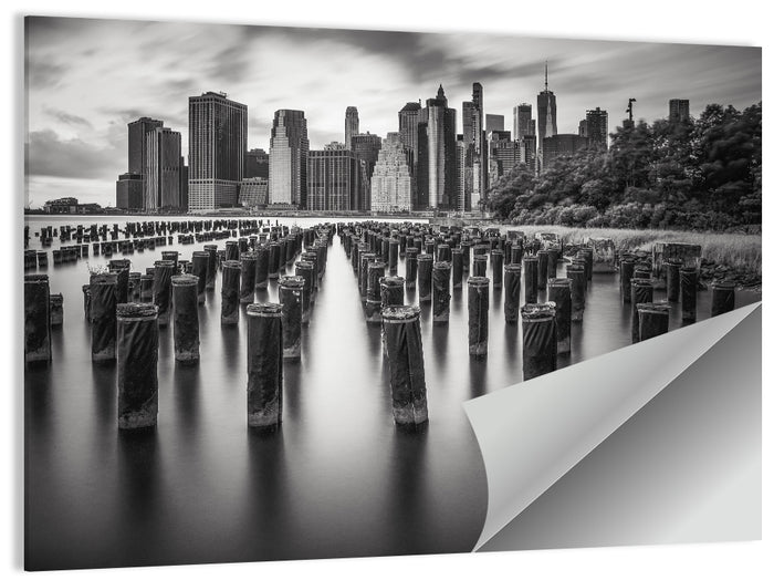 Lower Manhattan Pilings Wall Art as a poster print