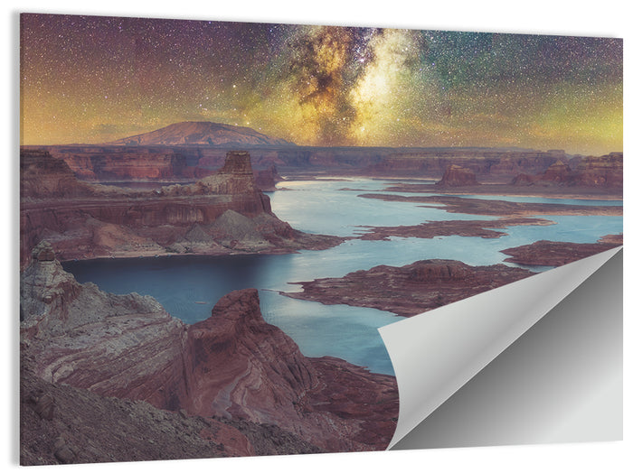 Milky Way Over Lake Powell Wall Art as a poster print