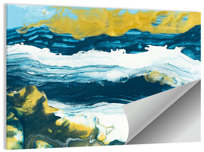 Flowing Streams with Gold Accents Wall Art as a poster print