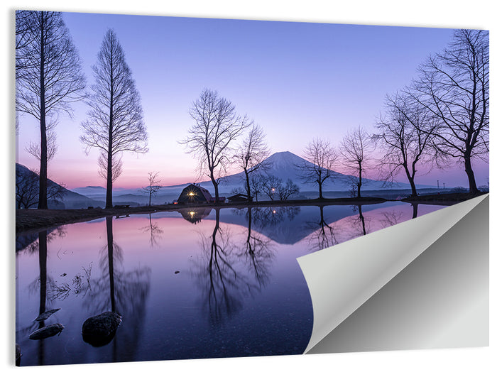 Fuji Lake Reflection Wall Art as a poster print