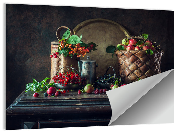 Vintage Currants Still Life Wall Art as a poster print