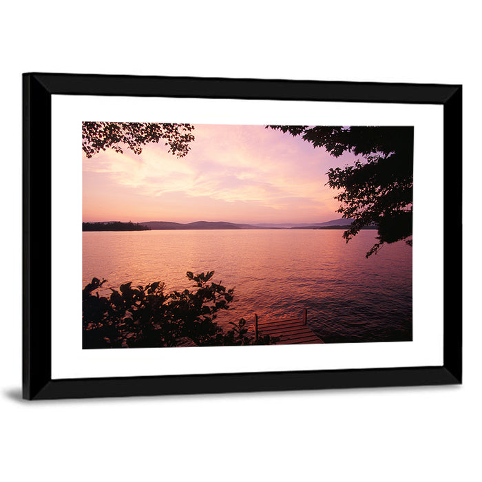 Lake Winnipesaukee Sunset Wall Art as a framed print