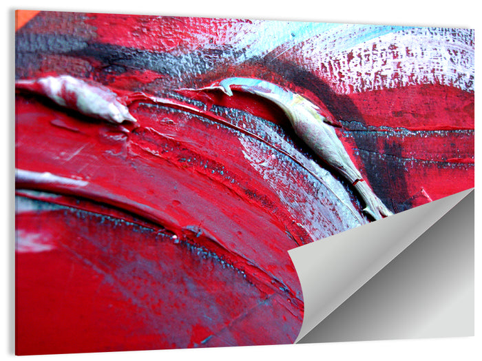 Crimson Impasto Motion Wall Art as a poster print