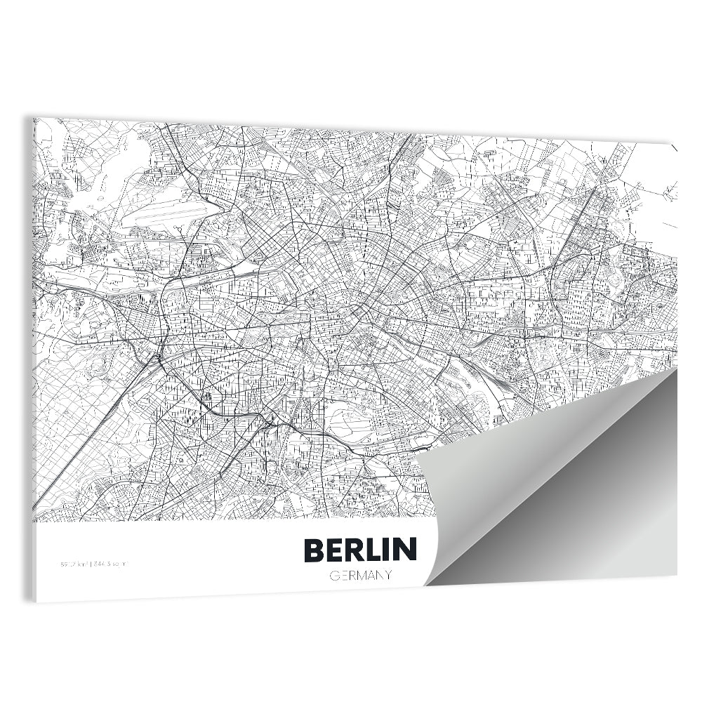 Berlin City Map Wall Art