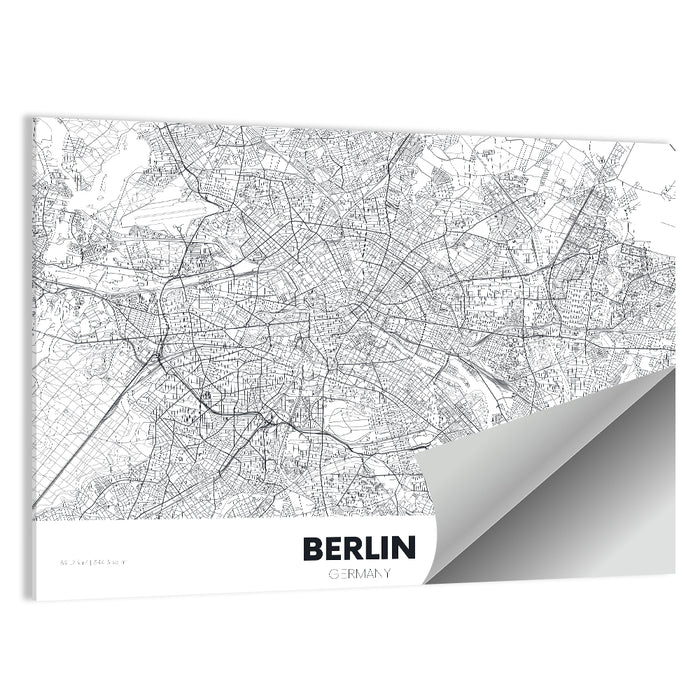 Berlin Street Network Map Wall Art as a poster print