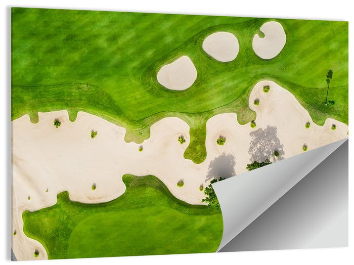 Aerial Golf Course Landscape Wall Art as a poster print
