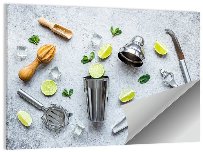 Mojito Bar Utensils Wall Art as a poster print