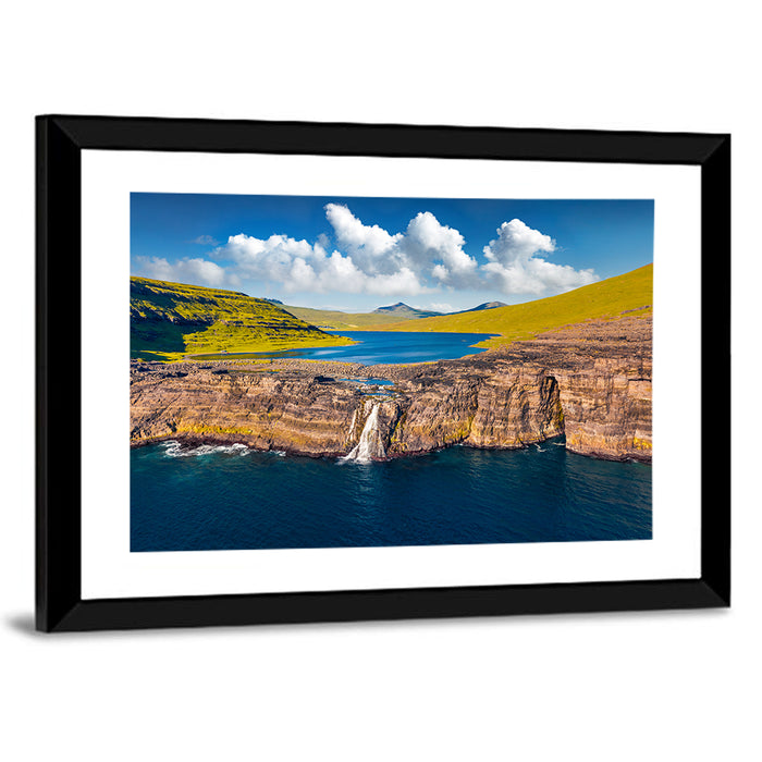Mulafossur Waterfall Gasadalur Wall Art as a framed print
