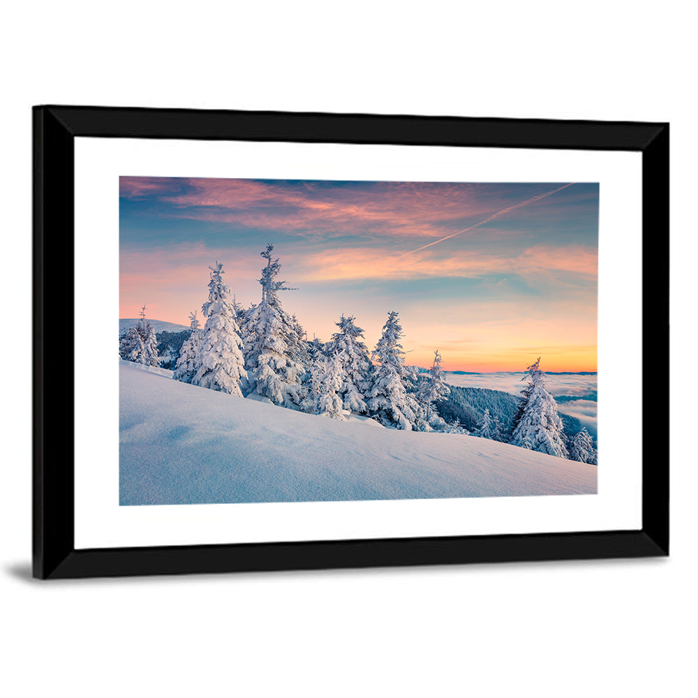 Snowy Carpathian Sunset Wall Art