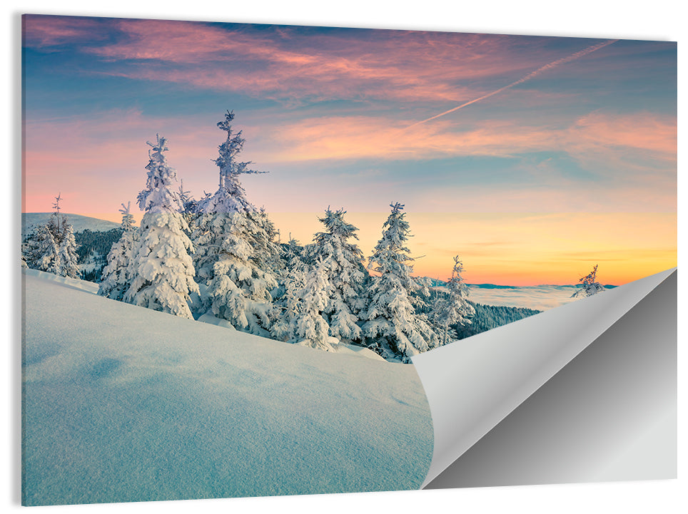 Snowy Carpathian Sunset Wall Art