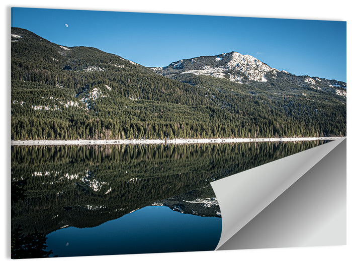 Kachess Lake Moon Reflection Wall Art as a poster print