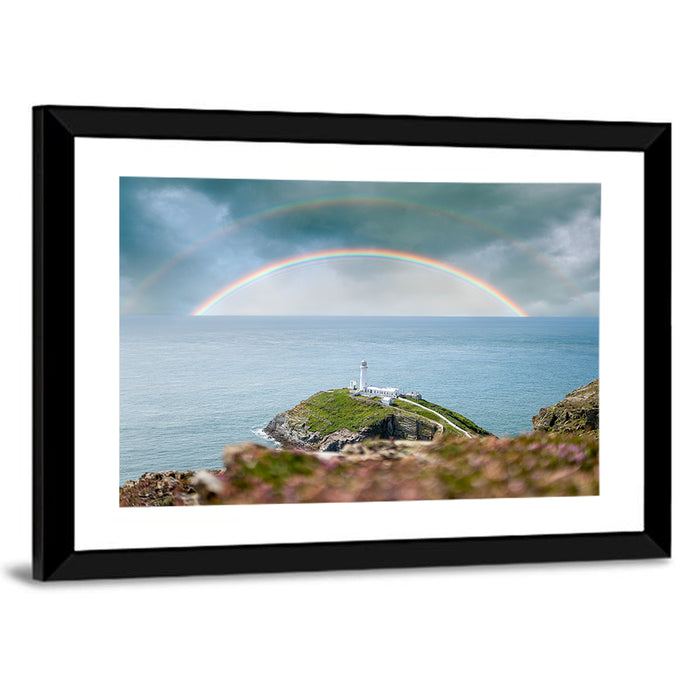 South Stack Lighthouse Coastline Wall Art as a framed print