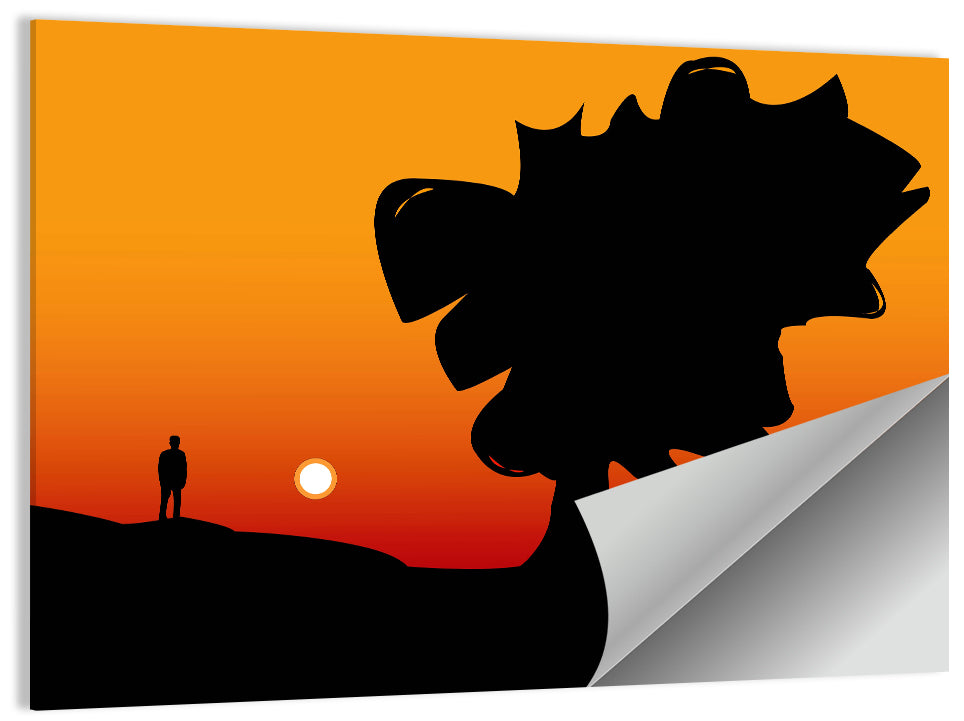 Windy Alone Sunset Wall Art