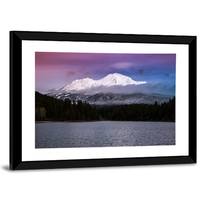 Mount Shasta from Lake Siskiyou Wall Art as a framed print