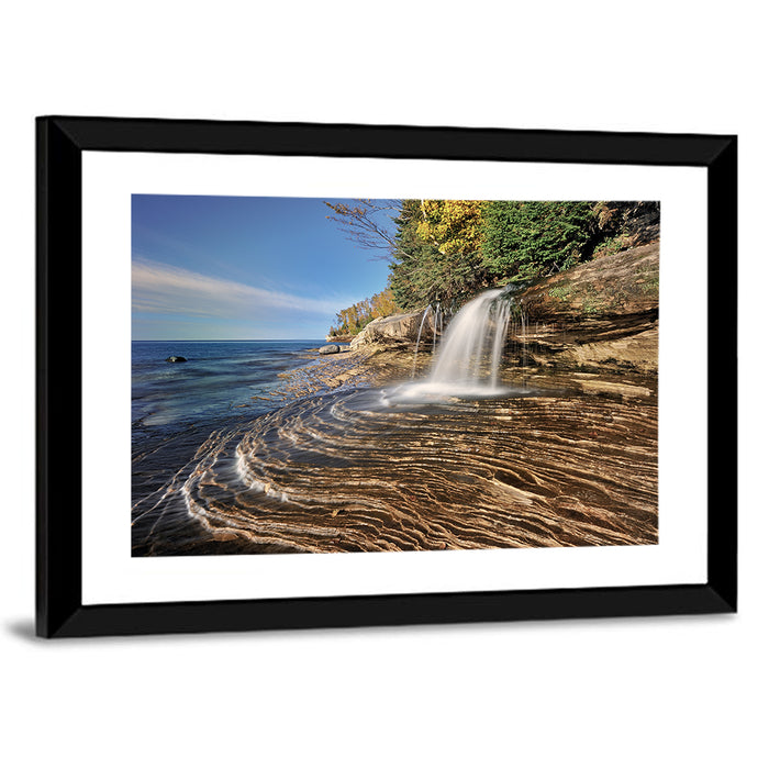 Little Miners Falls Waterfall Wall Art as a framed print