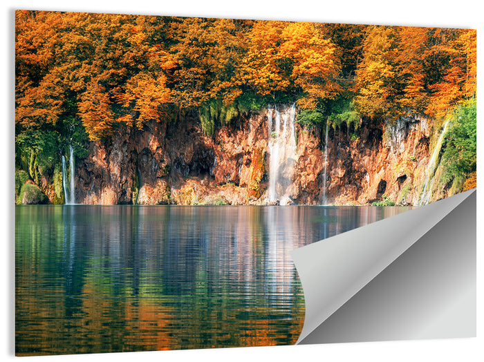 Autumn Reflections at Plitvice Lakes Wall Art as a poster print