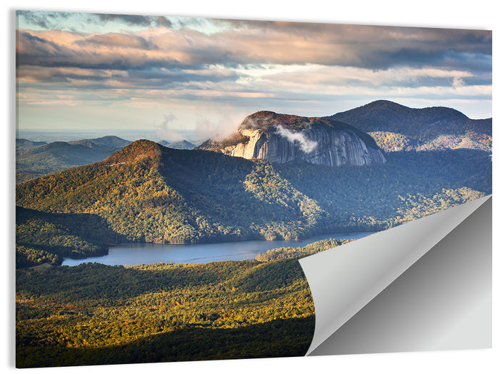 Table Rock Sunrise Over Looking Glass Rock Wall Art as a poster print