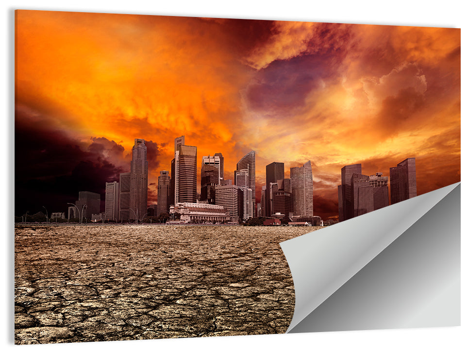Desolate Desert City Wall Art