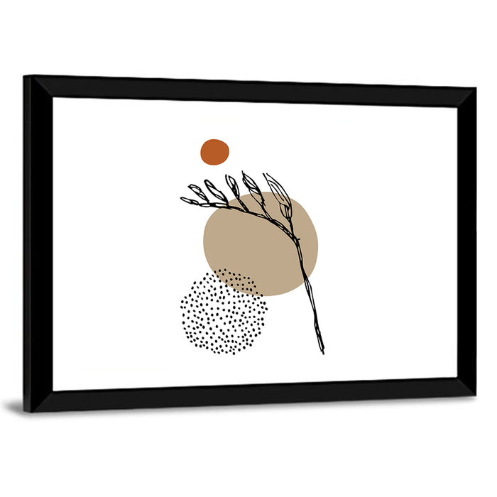 Terracotta Botanical Abstract Wall Art as a framed print