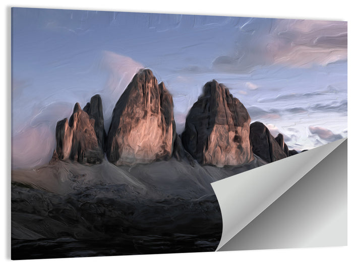 Tre Cime at Dusk Wall Art as a poster print