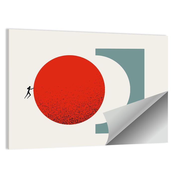 Accomplishment Concept with Red Circle Wall Art as a poster print