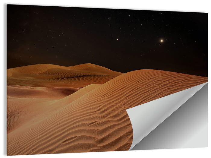 Starry Desert Night Wall Art as a poster print