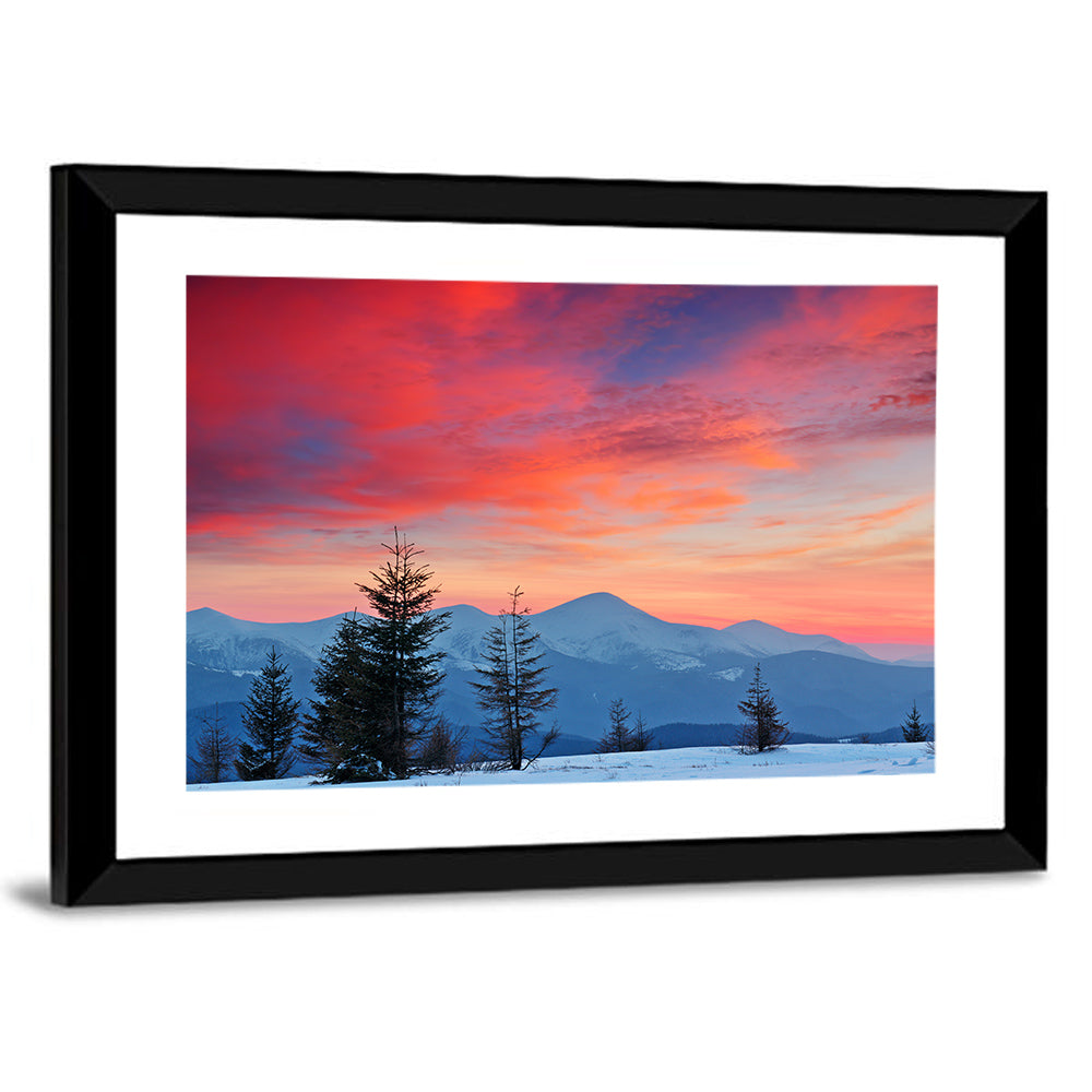 Chernogora Mountains at Sunset Wall Art, framed print, landscape