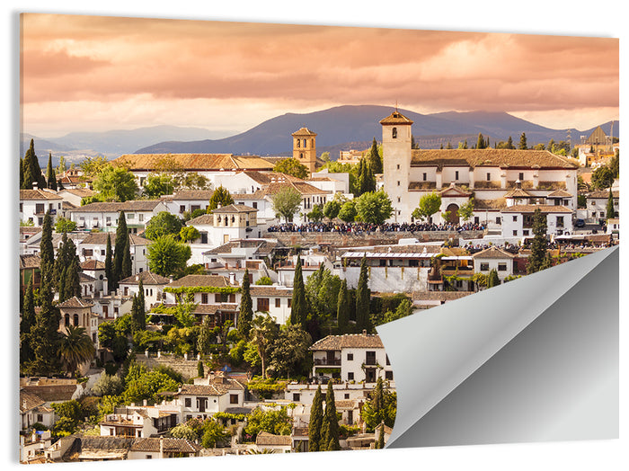 Granada Albaicín Sunset Cityscape Wall Art as a poster print